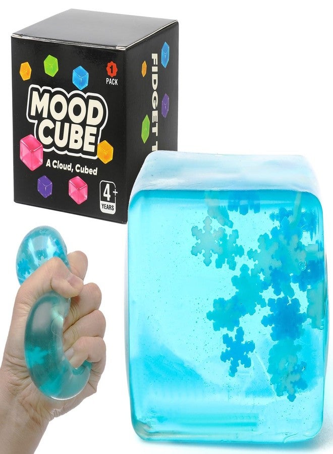 DANIUBE Fidget Toy, Stress Cubes for Kids Adults, Squishy Stress Cube with Snowflakes, Glow in The Dark Slow Rising Sensory Squishy Fidget Toys for Anxiety Relief, Square Shape Squishy Cube Balls. - Image 1