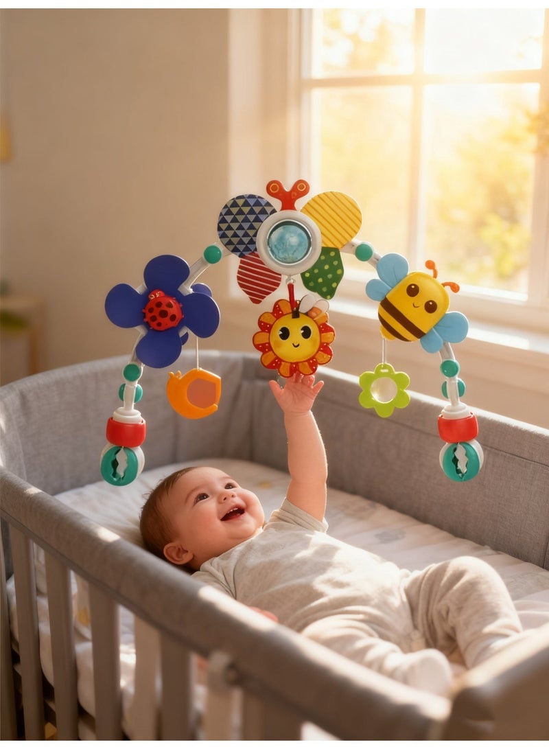 Araone Newborn Baby Mobile - Hanging Car Seat Toy, Stroller Attachment, Soothing and Educational Toy, 28x6x28cm, 520g, for Home and Travel - Image 1