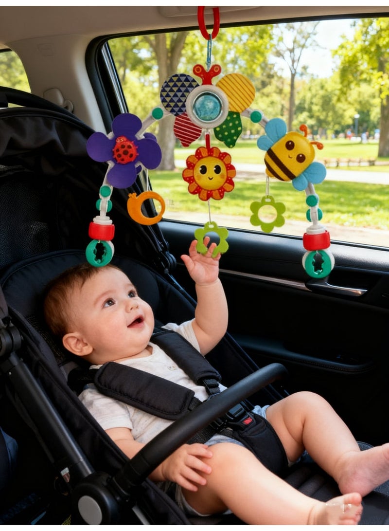 Araone Newborn Baby Mobile - Hanging Car Seat Toy, Stroller Attachment, Soothing and Educational Toy, 28x6x28cm, 520g, for Home and Travel - Image 2