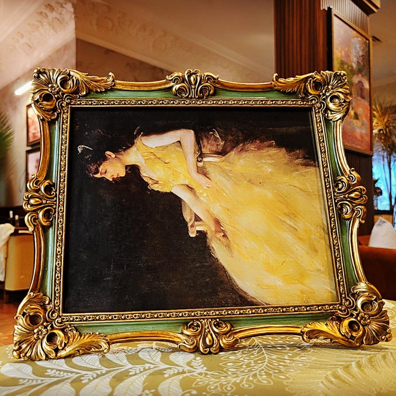 CISOO 8x10 Vintage Picture Frame Antique Ornate Green and Gold Photo Frame  for Table Top and Wall Display  Decorative Floral Design Retro Home Decor  Photo Gallery Art - Image 3