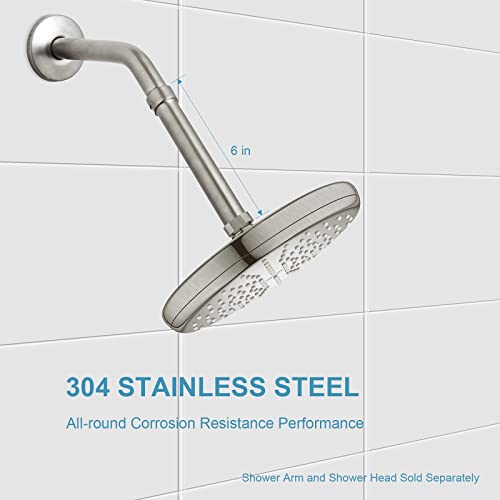 OFFO Shower Head Extension Arm, Brushed Nickel Shower Arm Extension Shower Head Extender Made of 304 Stainless Steel Shower Pipe Extension, 6 in - Image 4