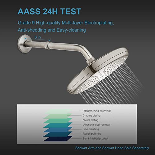 OFFO Shower Head Extension Arm, Brushed Nickel Shower Arm Extension Shower Head Extender Made of 304 Stainless Steel Shower Pipe Extension, 6 in - Image 5