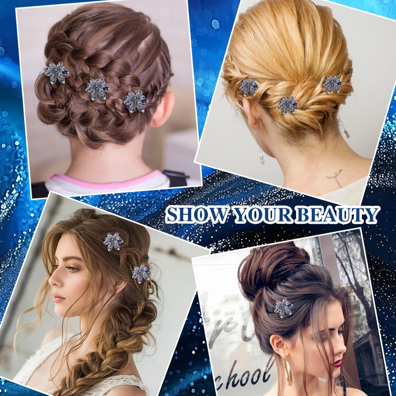 Glavatrix 3 Pack Crystal Hair Clips, 1.6 In Metal Rhinestone Claw Clips, Non-Slip Vintage Flower Jaw Clip, Bling Hair Clip Accessories for Women Girls, Grey - Image 5
