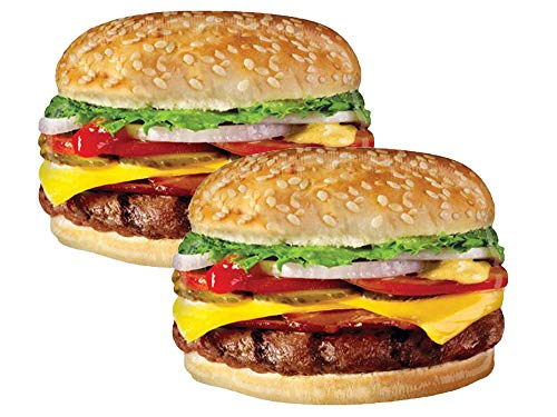 Artisan Owl Set of 2 Jumbo 27 Realistic Cheeseburger Party Balloons for Barbecues and Picnics - Image 1