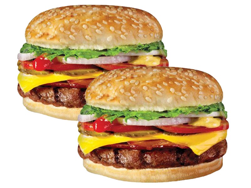 Artisan Owl Set of 2 Jumbo 27 Realistic Cheeseburger Party Balloons for Barbecues and Picnics - Image 3