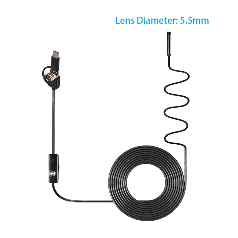 3-in-1 Industrial Endoscope Borescope Inspection Camera Built-in 6 LEDs IP67 Waterproof USB Type-C Endoscope Replacement for Android Smartphones/PC - Image 3