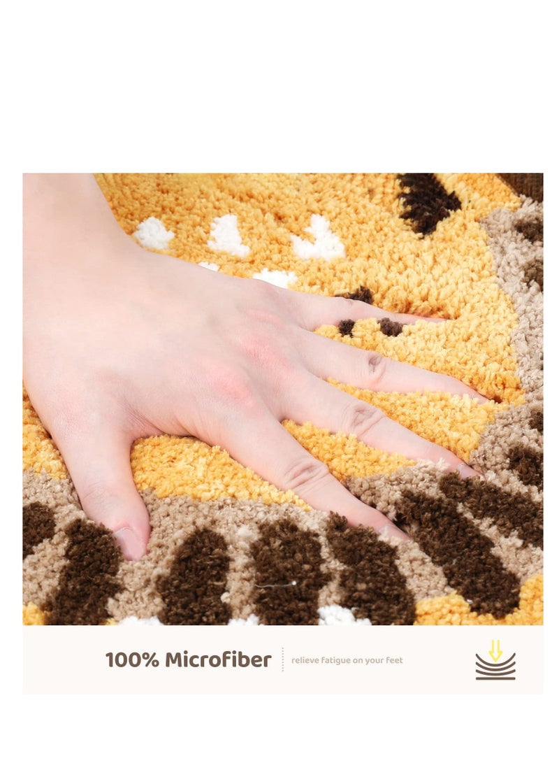 XiuWoo Cute Bathroom Rug Mat Extra Soft Absorbent Bath Non-Slip Comfortable Carpet for Tub Shower Room Machine Wash Dry 16"x24" Lion Bear - Image 5