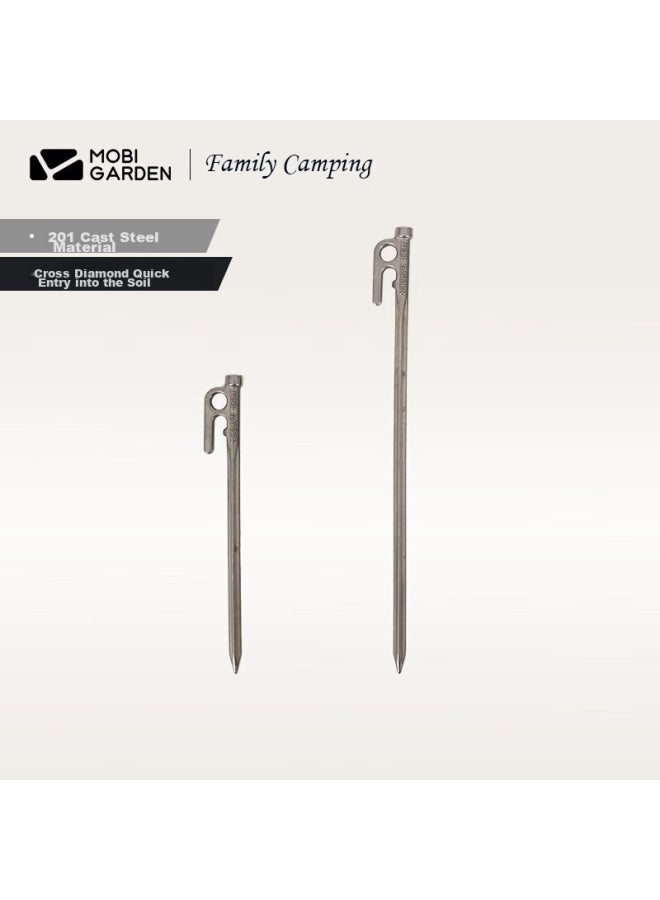 Mobigarden Ground Stake, Outdoor Camping Cross Diamond Stainless Steel Ground Stake Quick-release Hook, Nx20672044, Rock Gray - Image 4
