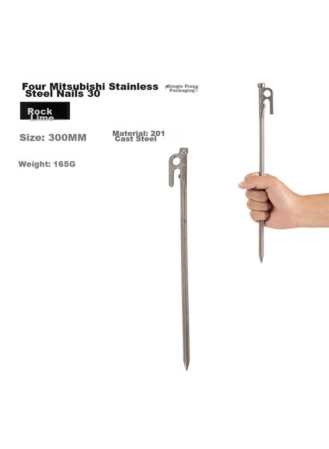 Mobigarden Ground Stake, Outdoor Camping Cross Diamond Stainless Steel Ground Stake Quick-release Hook, Nx20672044, Rock Gray - Image 1