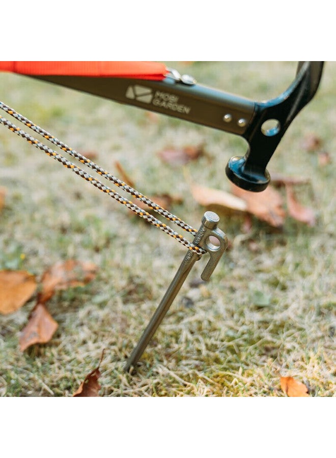 Mobigarden Ground Stake, Outdoor Camping Cross Diamond Stainless Steel Ground Stake Quick-release Hook, Nx20672044, Rock Gray - Image 2