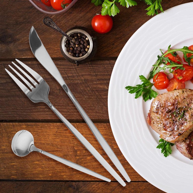 1 Set of Western Dinnerware Silverware Stainless Steel Cutlery Teaspoon for Home Restaurant - Image 3