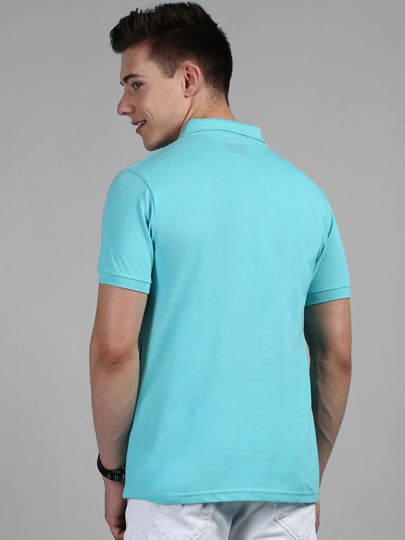 Lux Cozi Men's Regular Fit Polo Neck Half Sleeve Solid Casual T-Shirt with Chest Pocket for Casual Wear_COZI_2122_BLK_POOLBU_2XL_2PC - Image 3