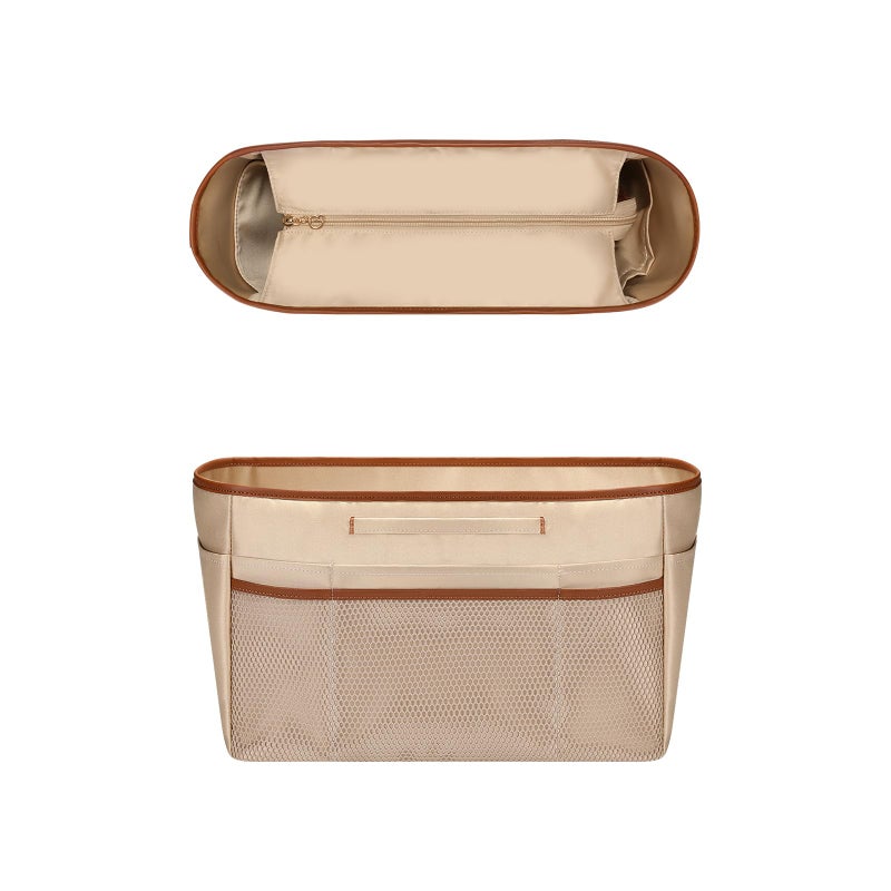 GIVLEFLY Large Purse Organizer Insert for Tote Bag, Lightweight Handbag Organizer with Multiple Pockets, Structured Bag Insert,Beige - Image 1