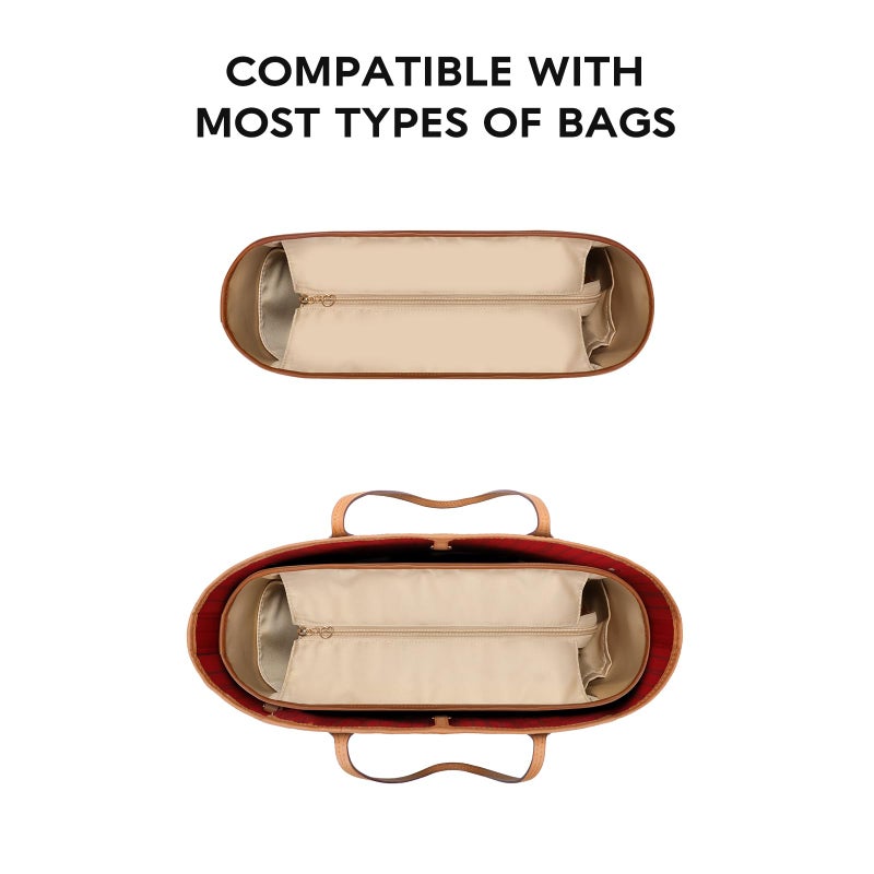 GIVLEFLY Large Purse Organizer Insert for Tote Bag, Lightweight Handbag Organizer with Multiple Pockets, Structured Bag Insert,Beige - Image 5