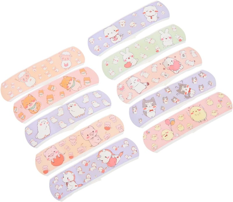 SUPVOX 1 Box of Adhesive Bandages for Kids - Cartoon Animal Designs, Breathable Knuckle Stickers for Cuts and Scrapes - 120 Count
