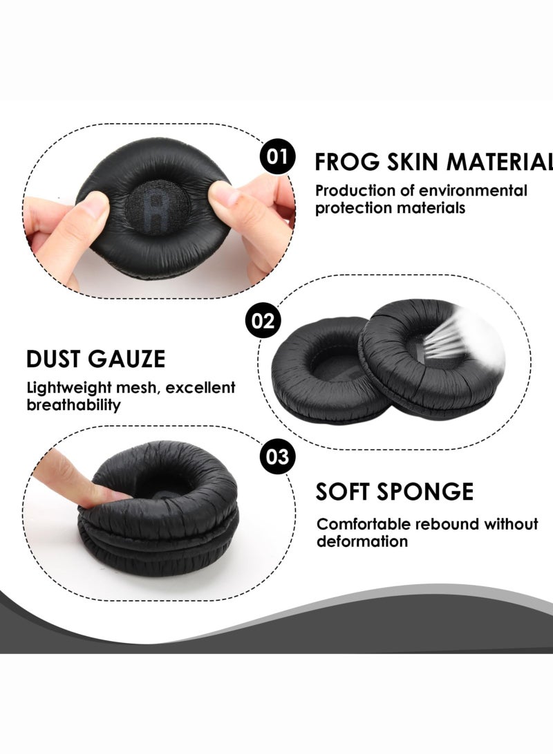 OULIYO Replacement Headphone Pads Wireless Headphones 70mm Headphone Earpad Covers Compatible with JBL Tune 600BT T520BT T510BT T500BT T450, Ear Cushions Round Soft Sponge Replacement Ear Pads(2 Pack)  - Image 3