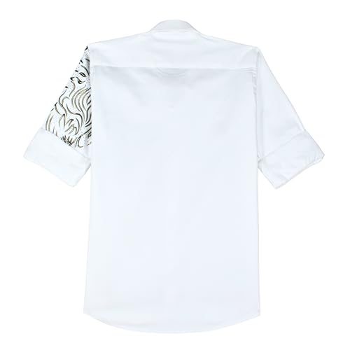CHARCHIT Boys Regular Fit Plain Full Sleeve Shirt White - Image 4