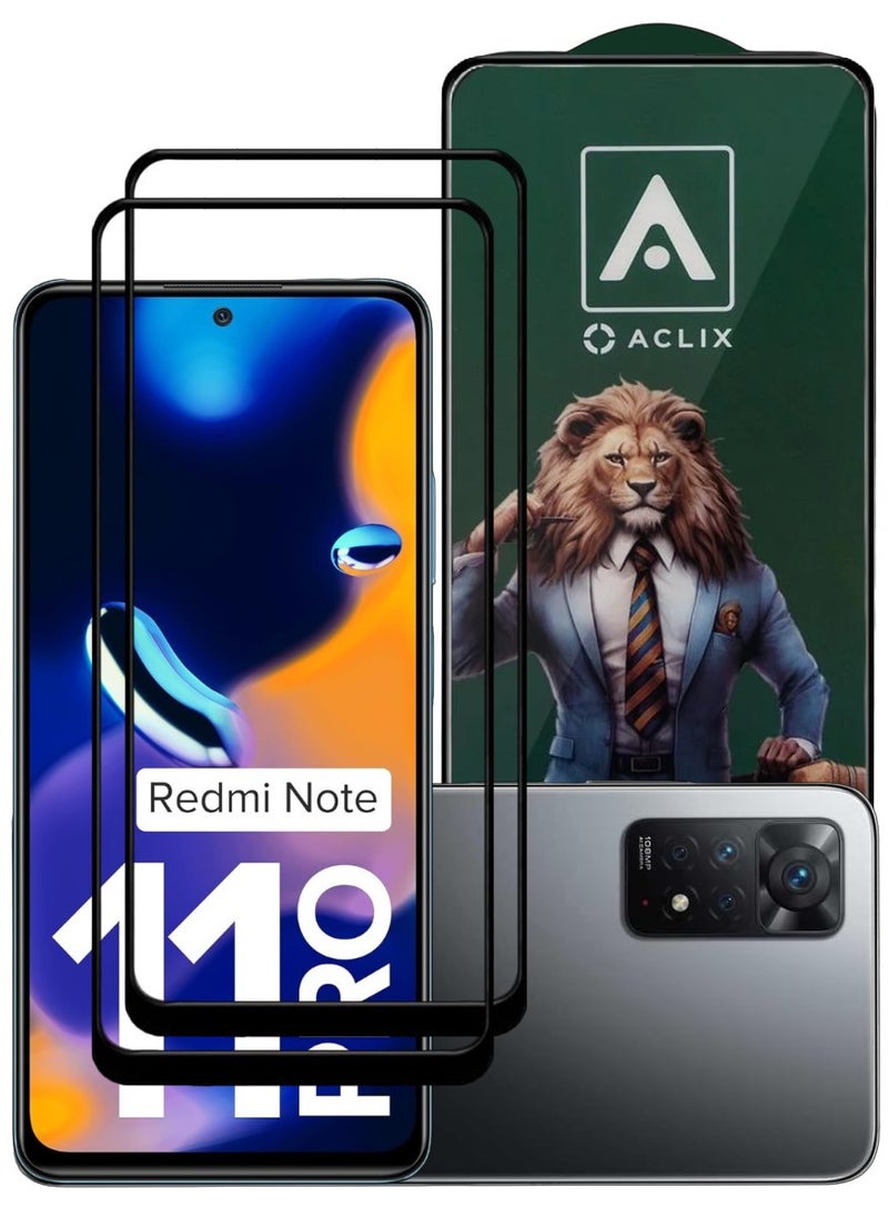 ACLIX 2 Pieces Antistatic ESD Dustproof Premium Quality High Definition Tempered Glass Screen Protector Designed For Xiaomi Redmi Note 11 Pro - Image 1