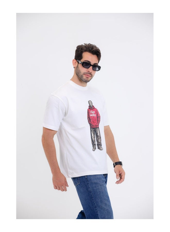 WHITE RABBIT "I Got Lucky" Graphic T-Shirt - Image 4