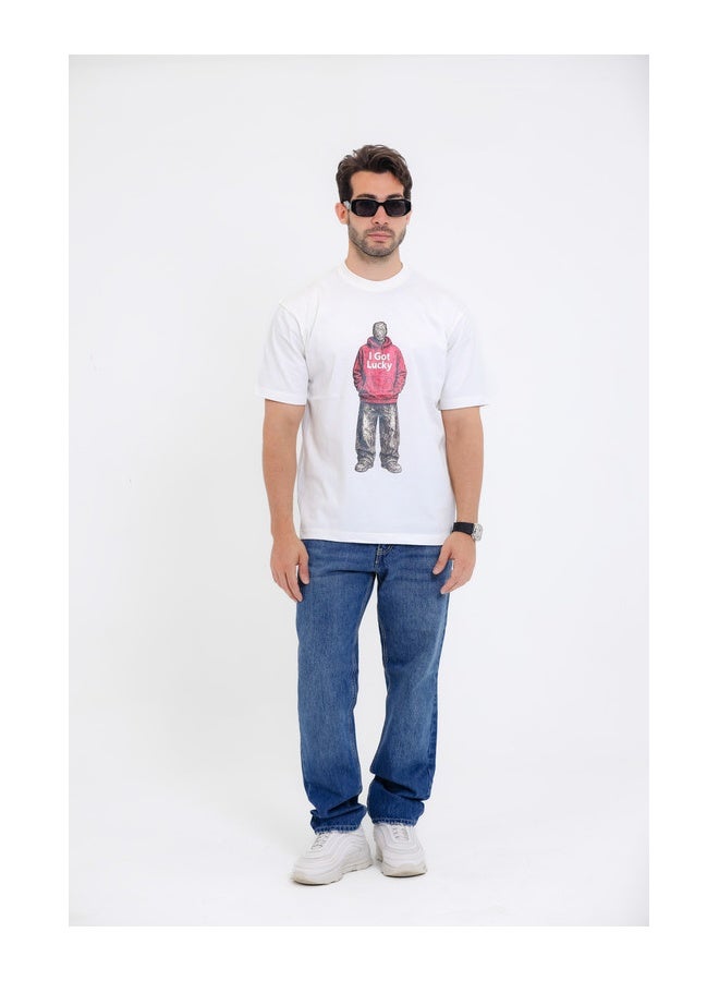 WHITE RABBIT "I Got Lucky" Graphic T-Shirt - Image 5