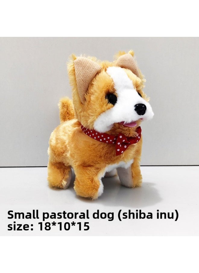 Toy Dog Simulation Electric Puppy Walking Can Call Plush Electronics Can't Drop Fur Dog Can Run Pet Simulation Teddy-Color:Small Shiba Inu-Specifications:No Battery  - Image 1