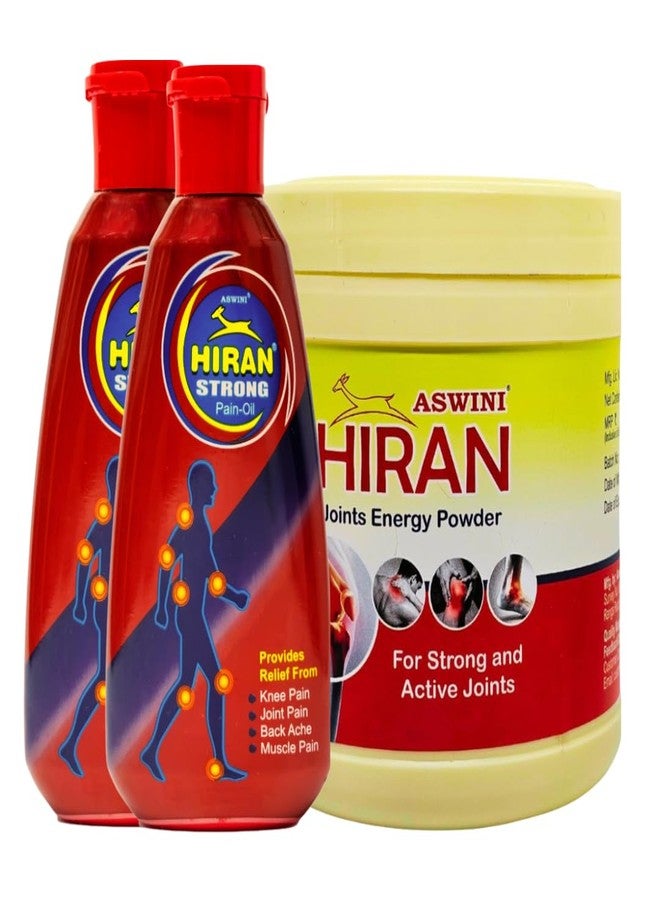 Hiran Pain Relief Oil 80ml*2 + Hiran Joint Energy Powder 250g
