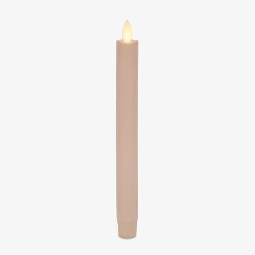 Luminara Flameless Candle Taper 1 x 95 Melted Top Real Wax Unscented Remote Ready Timer Dusky Rose - Image 1