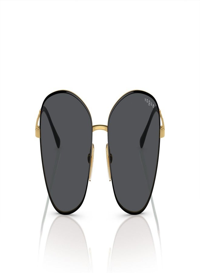 Vogue Eyewear Women's VO4232S Butterfly Sunglasses, Top Black/Gold/Dark Grey, 53 mm - Image 1