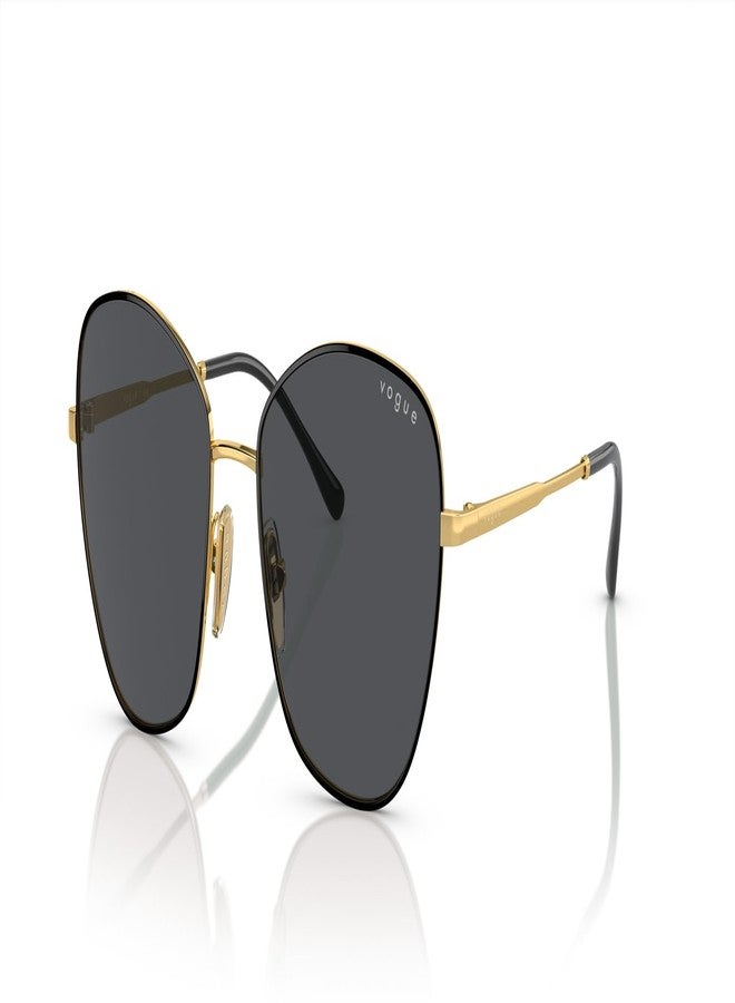 Vogue Eyewear Women's VO4232S Butterfly Sunglasses, Top Black/Gold/Dark Grey, 53 mm - Image 2