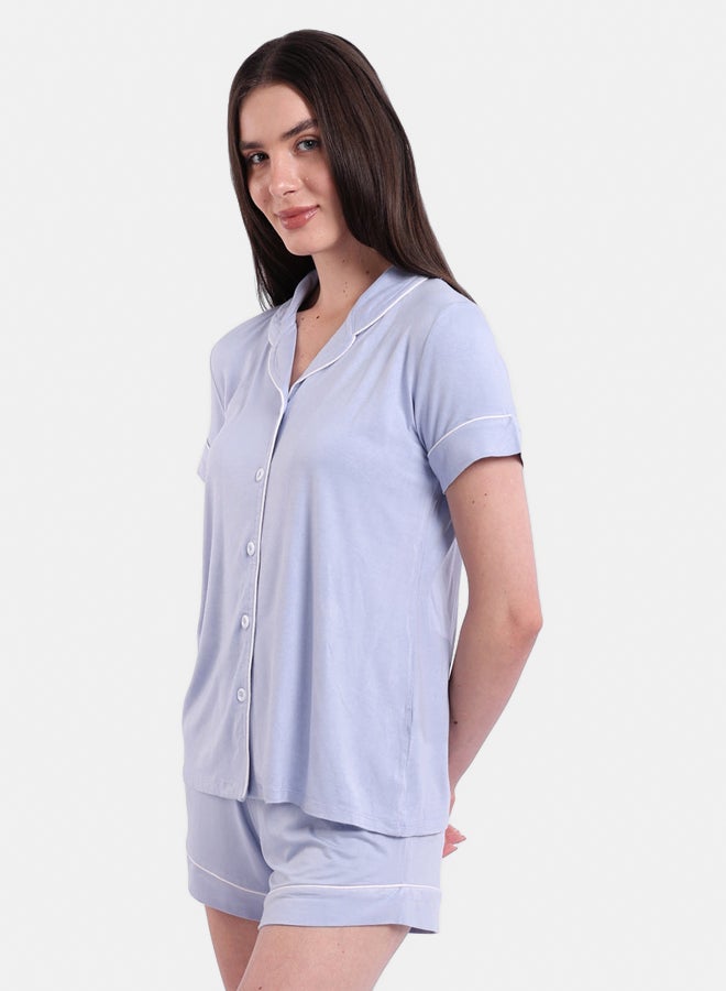 Carina Color Piping Poplin Pyjama Set - Image 2