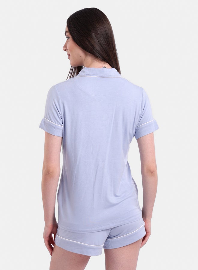 Carina Color Piping Poplin Pyjama Set - Image 3