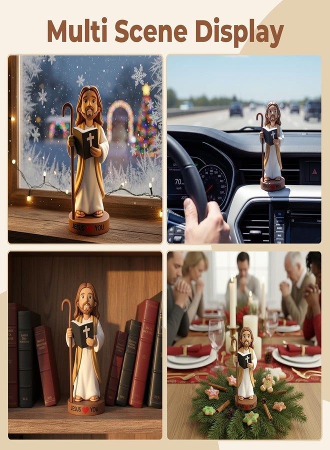 Geyynow 4" Jesus Loves You Figures, Durable Resin for Car Dashboard Action Jesus Figurine for Christ Religious - Image 2