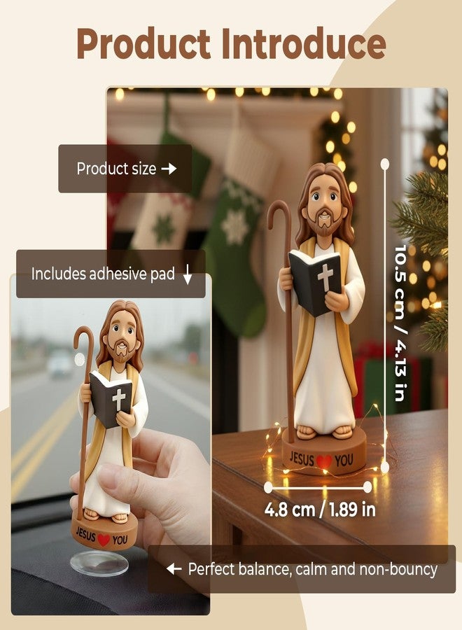 Geyynow 4" Jesus Loves You Figures, Durable Resin for Car Dashboard Action Jesus Figurine for Christ Religious - Image 3