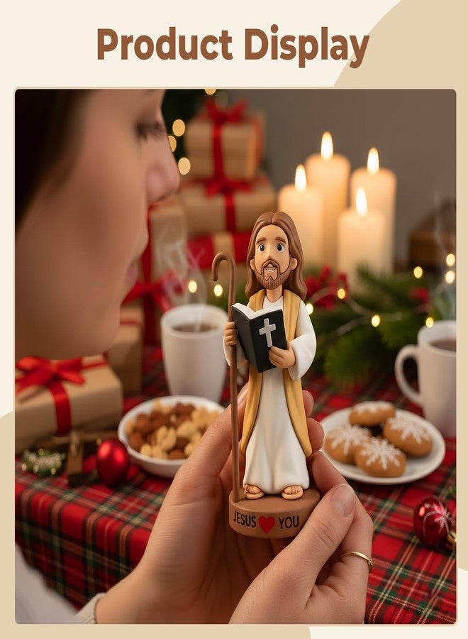 Geyynow 4" Jesus Loves You Figures, Durable Resin for Car Dashboard Action Jesus Figurine for Christ Religious - Image 4