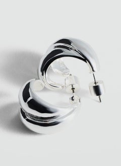 MANGO Intertwined Double Hoop Earrings  - Image 2