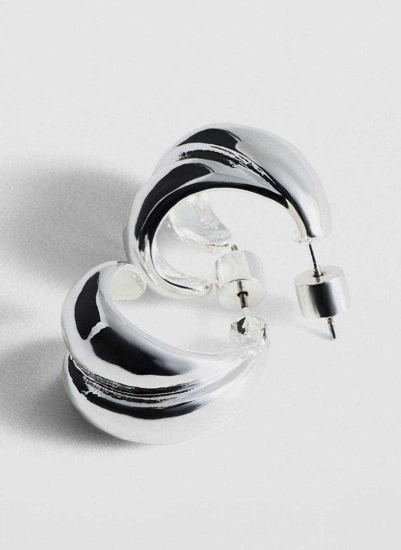 MANGO Intertwined Double Hoop Earrings  - Image 2