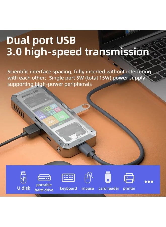 Piva G71 7-in-1 Device Docking Station with 4K HD Mirror Screen Adapter, Multiport Converter USB 3.0, Gigabit Ethernet, and Type-C Port Compatible with Phones, Computers, Tablets, iPads, iPhone, Samsung & Laptops and PC - Image 4