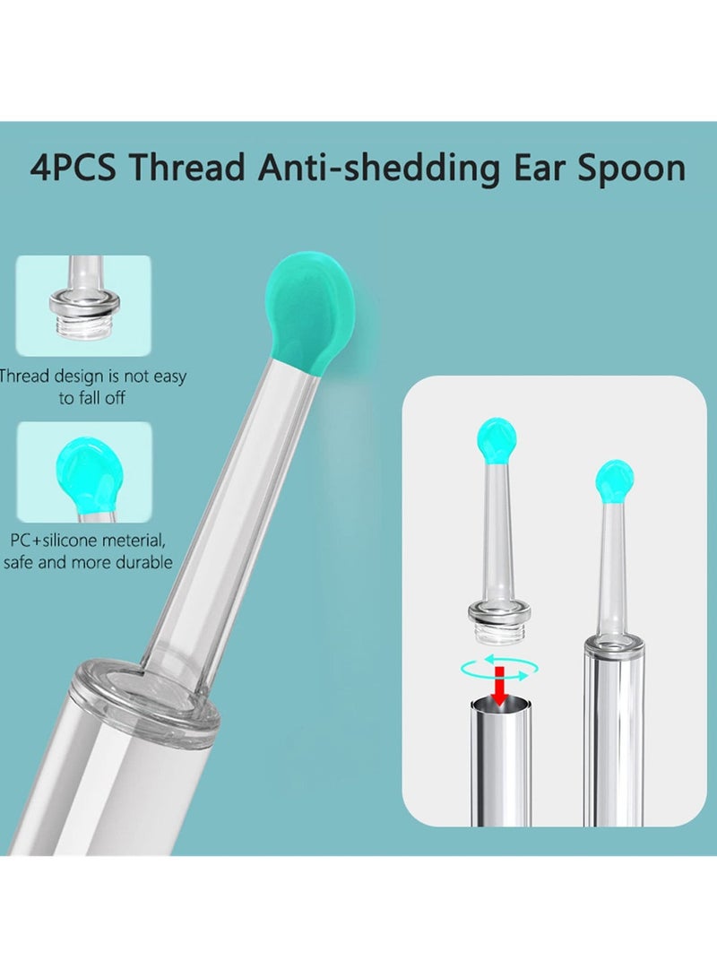 كيت إزالة شمع الأذن - مرئي شمع الأذن مزيل مع الكاميرا، منظار الأذن مع الضوء، منظف الأذن مع 8 أذن المنتخبات + 6 الأذن مغرفة، اللاسلكي شمع الأذن مزيل لنظام التشغيل iOS، هواتف الروبوت، واي فاي مرئي الأذن شمع الأذن (أسود) - Image 5