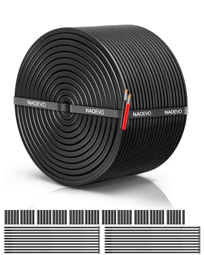 NAOEVO 18 Gauge Wire 2 Conductor Electrical Wire, 18 AWG Stranded PVC Cord, 12V Low Voltage/Tinned Copper/Flexible Cable for Automotive Wiring, Lamp Cord, Marine Cable (100FT) - Image 1