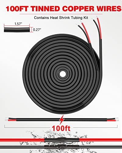 NAOEVO 18 Gauge Wire 2 Conductor Electrical Wire, 18 AWG Stranded PVC Cord, 12V Low Voltage/Tinned Copper/Flexible Cable for Automotive Wiring, Lamp Cord, Marine Cable (100FT) - Image 4