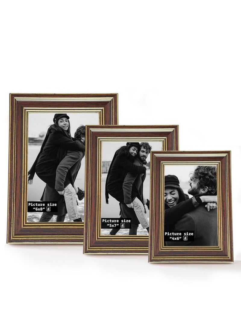 Art Street Art Street Premium 3D Picture Frames For Wall Decoration, Wooden Photo Frames For Home Décor, Bedroom & Living Room Designing (Crown Brown, Size 4x6, 5x7 & 6x8 inch)  - Image 2