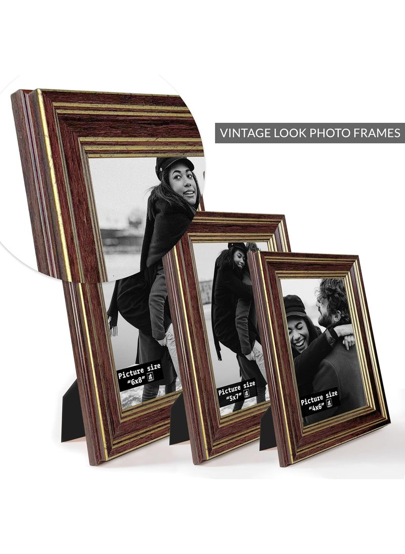 Art Street Art Street Premium 3D Picture Frames For Wall Decoration, Wooden Photo Frames For Home Décor, Bedroom & Living Room Designing (Crown Brown, Size 4x6, 5x7 & 6x8 inch)  - Image 4