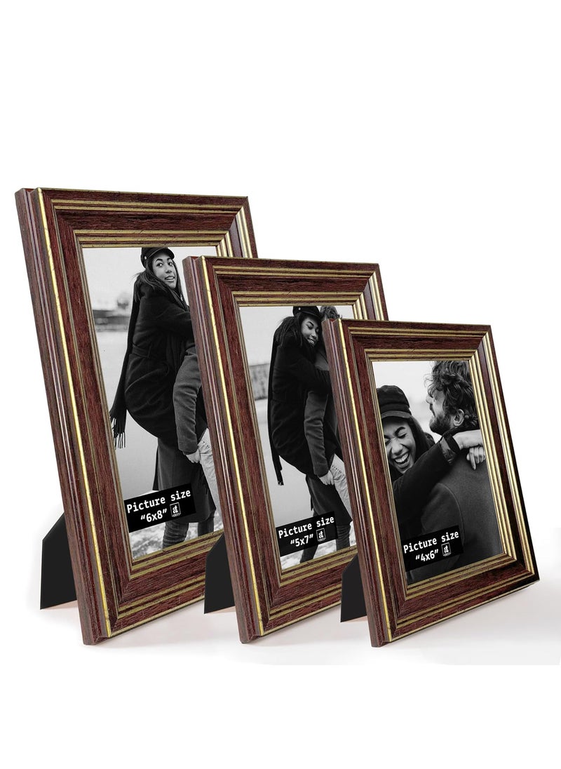 Art Street Art Street Premium 3D Picture Frames For Wall Decoration, Wooden Photo Frames For Home Décor, Bedroom & Living Room Designing (Crown Brown, Size 4x6, 5x7 & 6x8 inch)  - Image 3