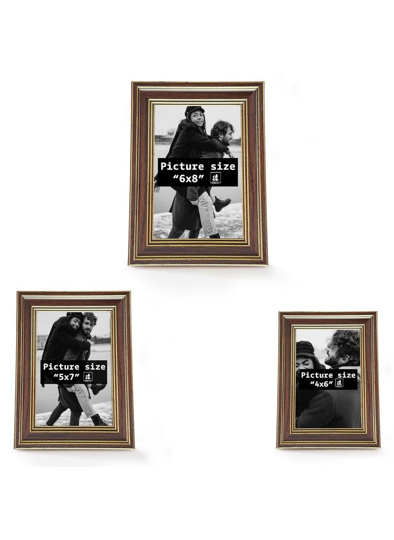 Art Street Art Street Premium 3D Picture Frames For Wall Decoration, Wooden Photo Frames For Home Décor, Bedroom & Living Room Designing (Crown Brown, Size 4x6, 5x7 & 6x8 inch)  - Image 5