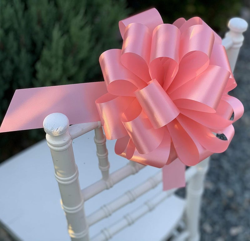 GiftWrap Etc. Large Rose Petal Pink Ribbon Pull Bows - 9" Wide, Set of 6, Breast Cancer Awareness, Christmas, Valentine's Day, Baby Shower, Gift Bows, Gender Reveal, Birthday, Presents, Easter - Image 5