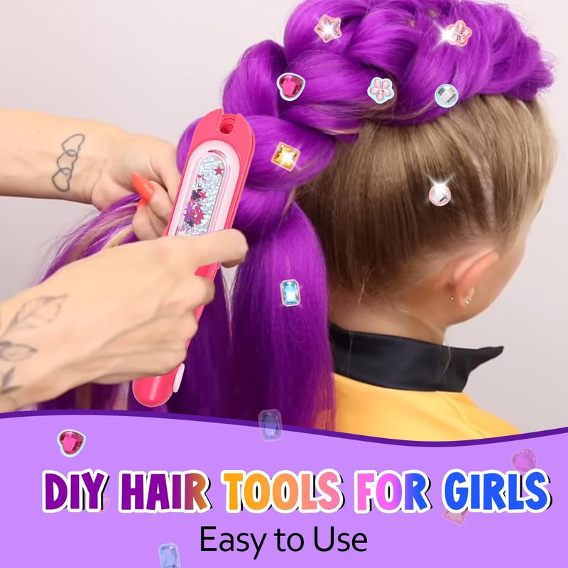 AICase Hair Gem Stamper Kit,Kpop Bling Hair Jewels for Girls Toys or Kpop Demon Hunters Cosplay,Hair Styling Tool with Reusable Shining Diamonds,Birthday Gifts Toys for Girls Ages 3 4 5 6 8-12 - Image 3