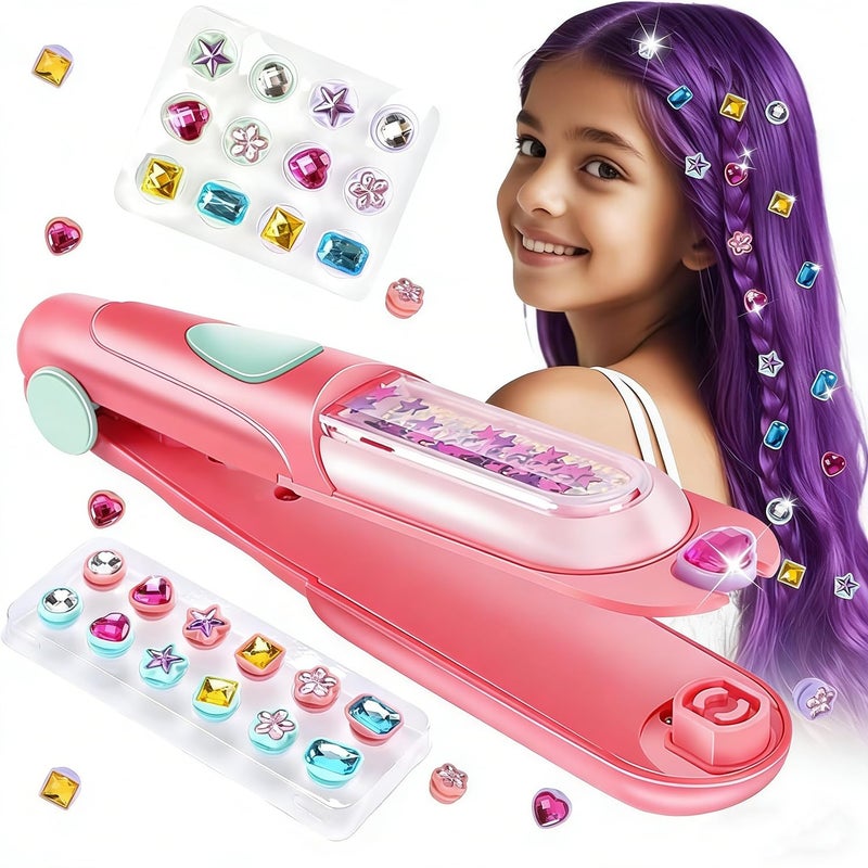 AICase Hair Gem Stamper Kit,Kpop Bling Hair Jewels for Girls Toys or Kpop Demon Hunters Cosplay,Hair Styling Tool with Reusable Shining Diamonds,Birthday Gifts Toys for Girls Ages 3 4 5 6 8-12 - Image 1