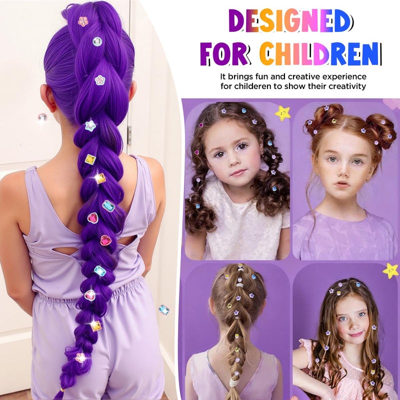 AICase Hair Gem Stamper Kit,Kpop Bling Hair Jewels for Girls Toys or Kpop Demon Hunters Cosplay,Hair Styling Tool with Reusable Shining Diamonds,Birthday Gifts Toys for Girls Ages 3 4 5 6 8-12 - Image 2