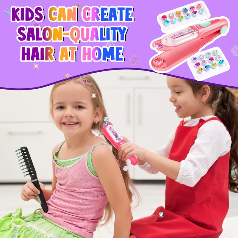 AICase Hair Gem Stamper Kit,Kpop Bling Hair Jewels for Girls Toys or Kpop Demon Hunters Cosplay,Hair Styling Tool with Reusable Shining Diamonds,Birthday Gifts Toys for Girls Ages 3 4 5 6 8-12 - Image 4