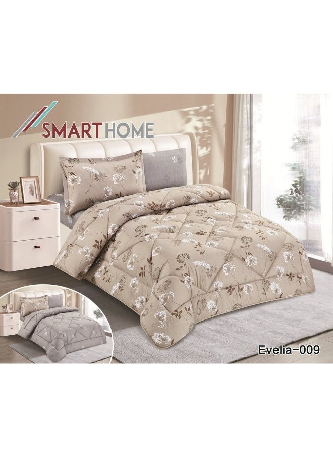 SMART HOME Comforter set, double-sided mattress consisting of 4 pieces, comforter 4 pieces, 100% microfiber, comforter size 180*230  bedsheet size is 160*200  - Image 1